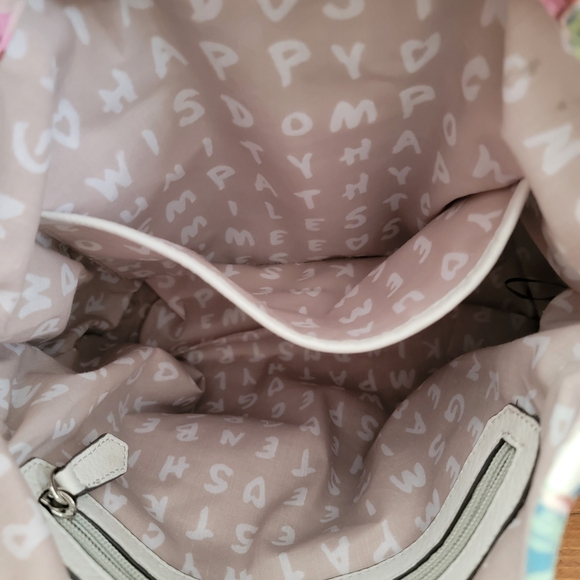 Aimee Kestenberg Eucalyptus Print Leather Convertible Hobo Crossbody Bag Purse - Picture 13 of 14